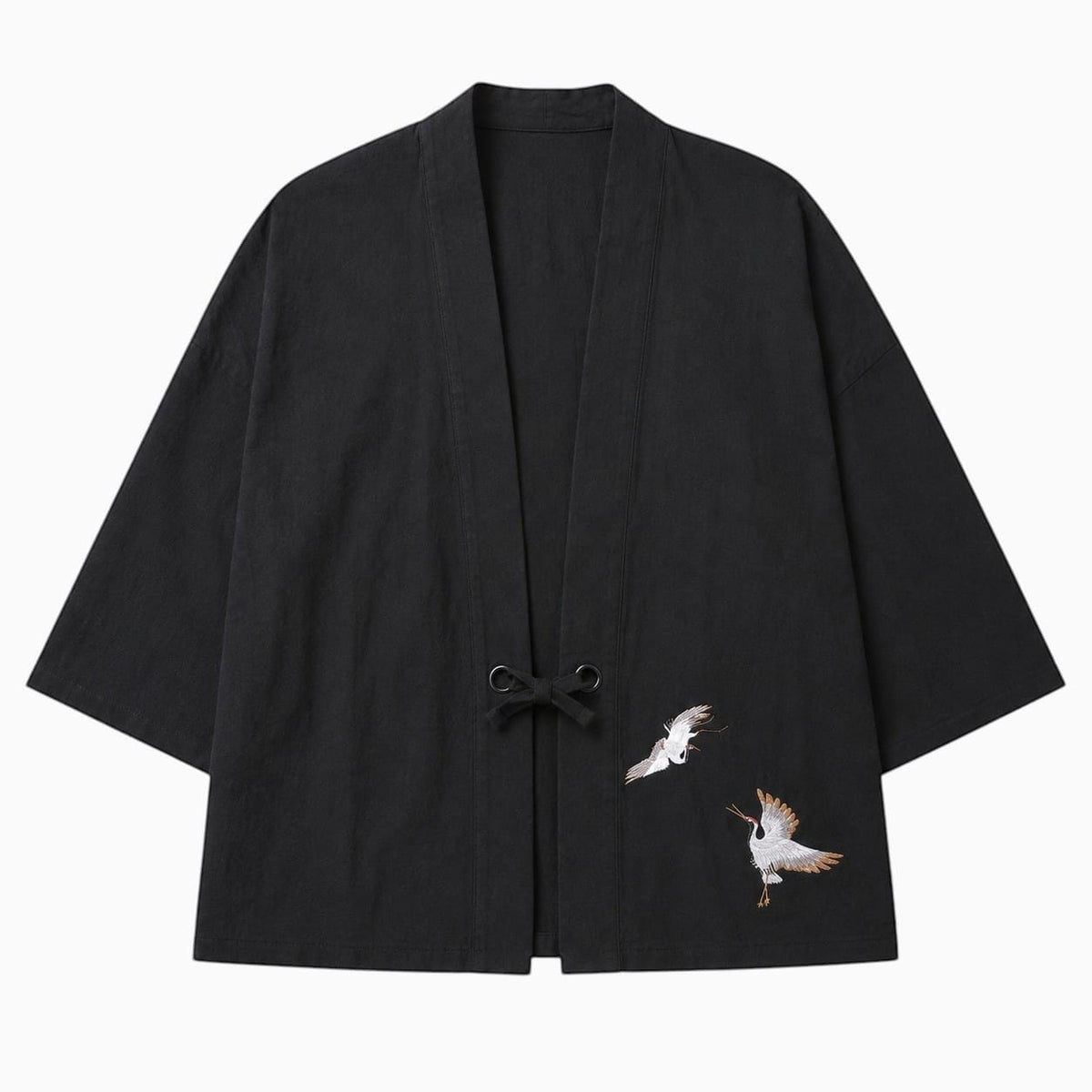 La Boutique Kimono Kimono En Lin Et Coton Broderie Grue
