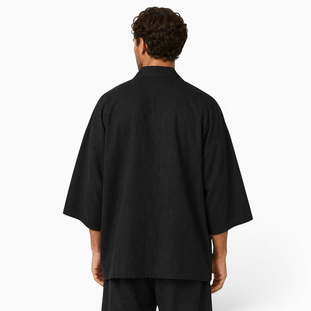La Boutique Kimono Kimono En Lin Et Coton Broderie Grue