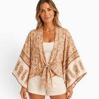 La Boutique Kimono Kimono Été Court Beige Floral