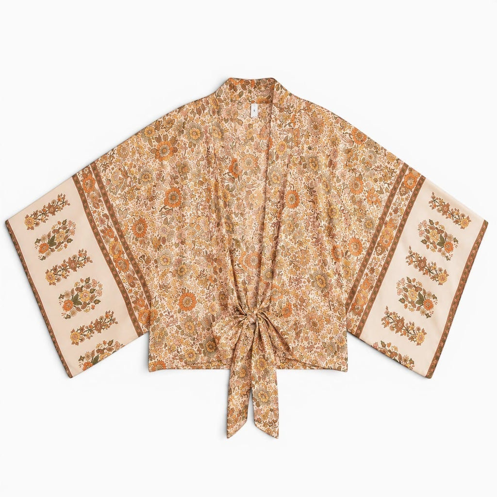 La Boutique Kimono Kimono Été Court Beige Floral