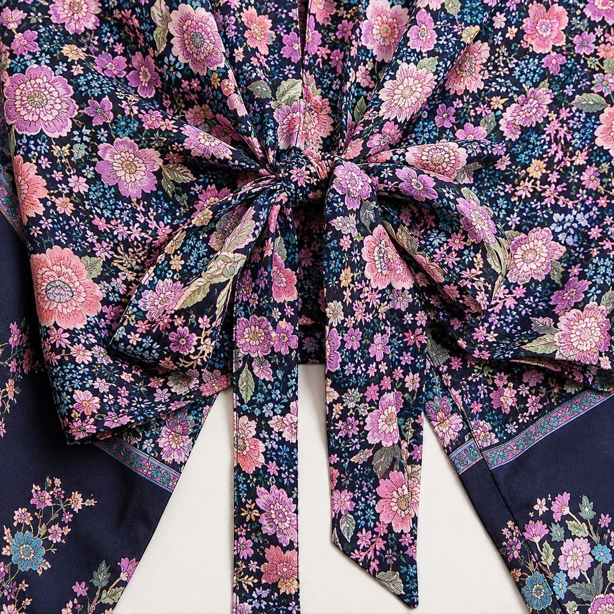 La Boutique Kimono Kimono Été Court Bleu Marine