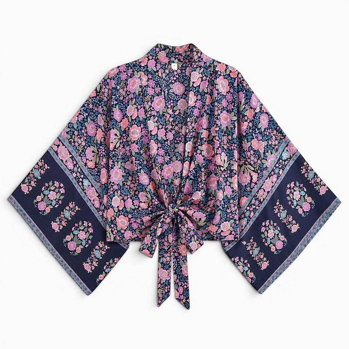 La Boutique Kimono Kimono Été Court Bleu Marine