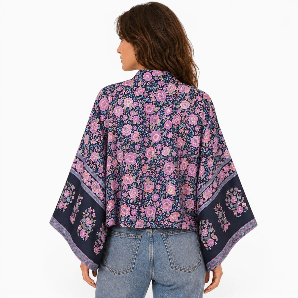 La Boutique Kimono Kimono Été Court Bleu Marine
