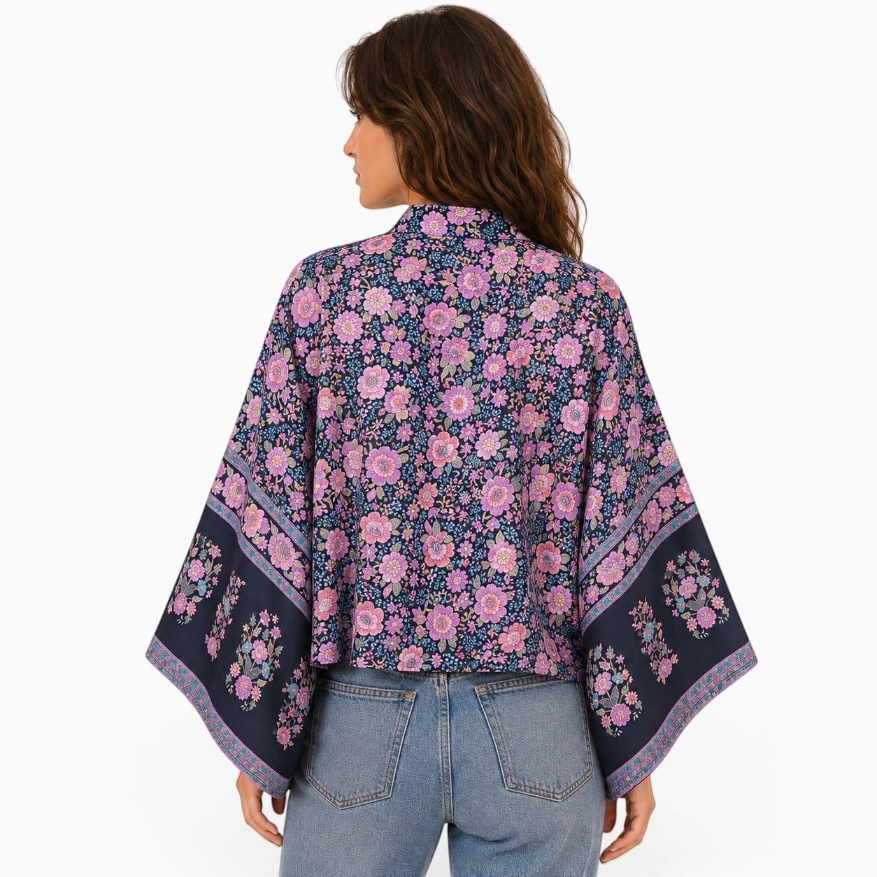 La Boutique Kimono Kimono Été Court Bleu Marine
