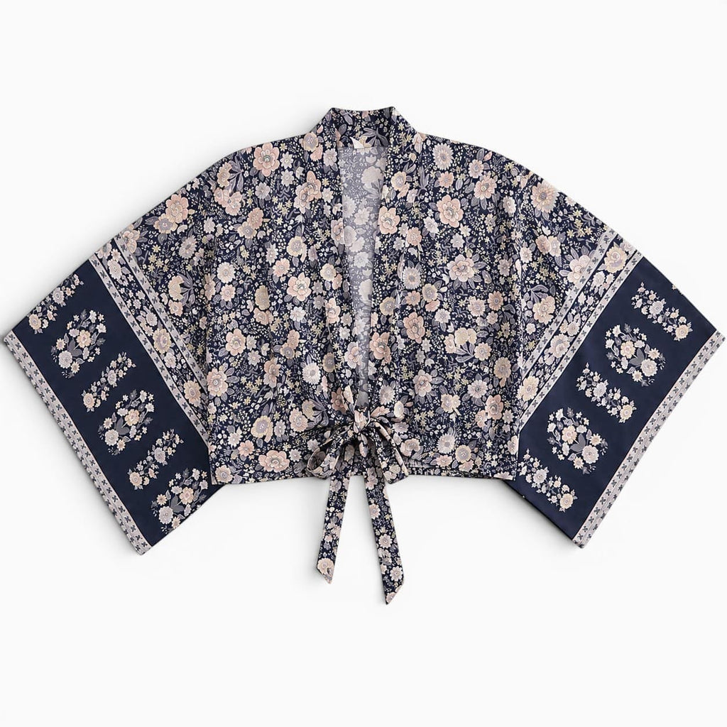 La Boutique Kimono Kimono Été Court Noir Floral