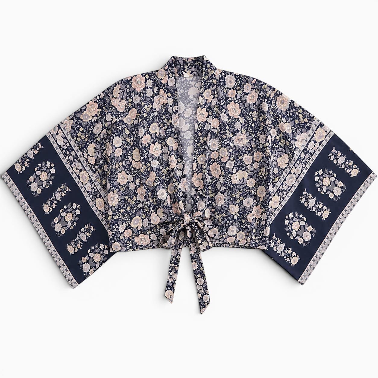 La Boutique Kimono Kimono Été Court Noir Floral