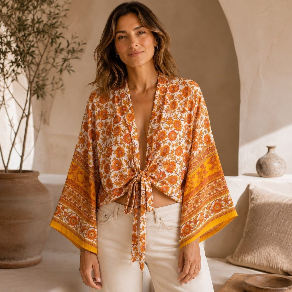 La Boutique Kimono Kimono Été Court Orange