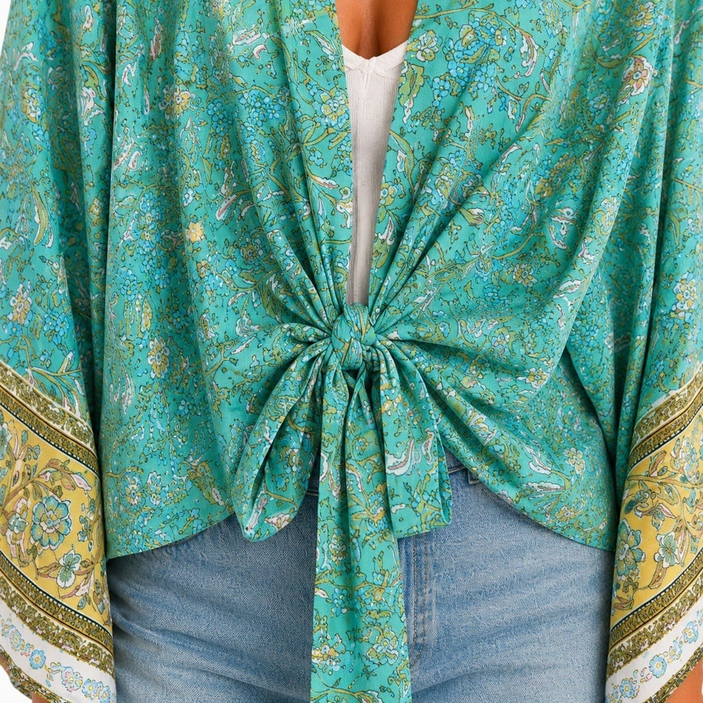 La Boutique Kimono Kimono Été Court Turquoise