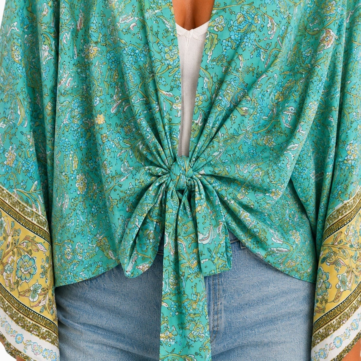 La Boutique Kimono Kimono Été Court Turquoise