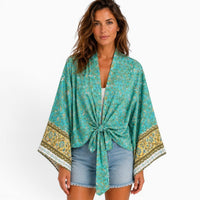La Boutique Kimono Kimono Été Court Turquoise