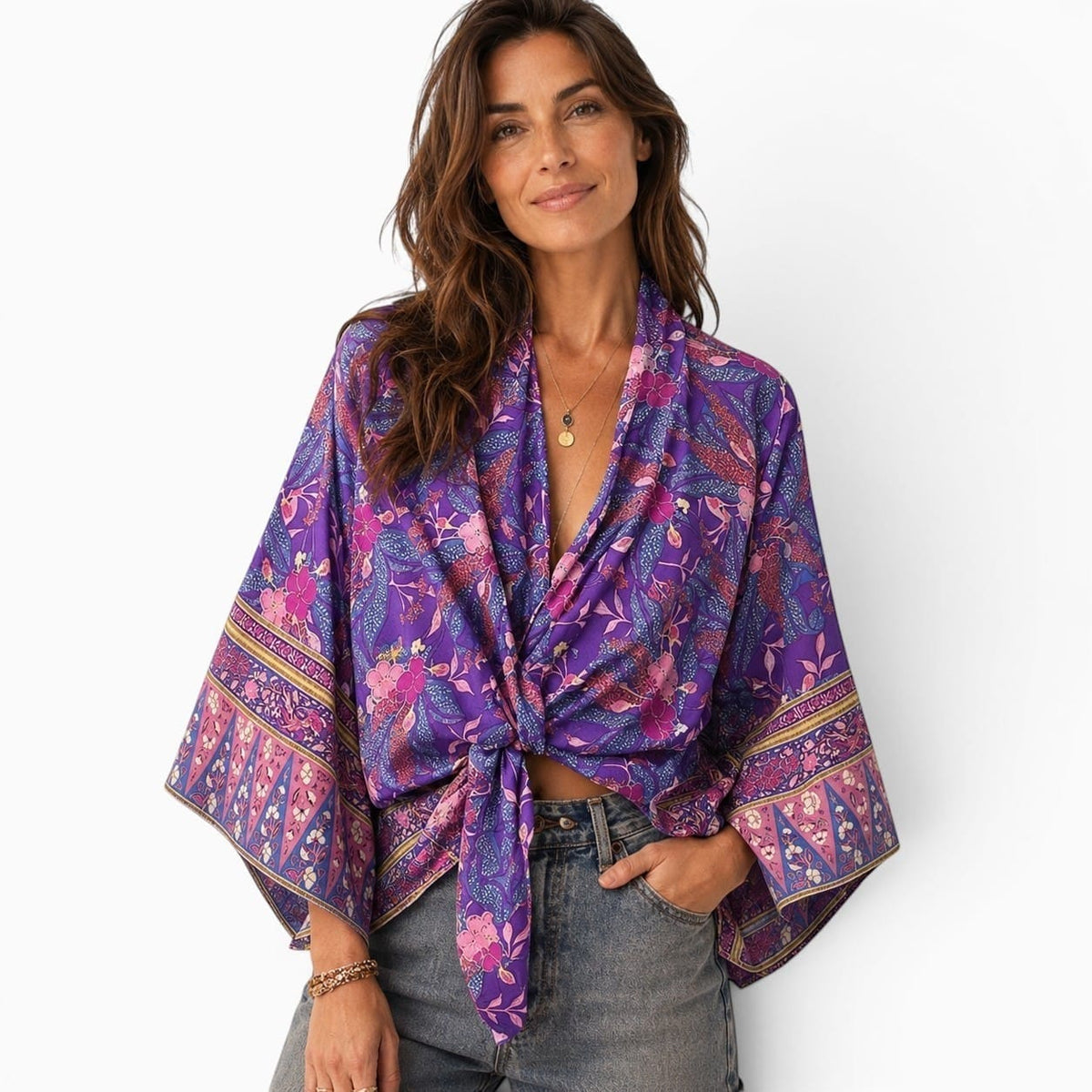 La Boutique Kimono Kimono Été Court Violet