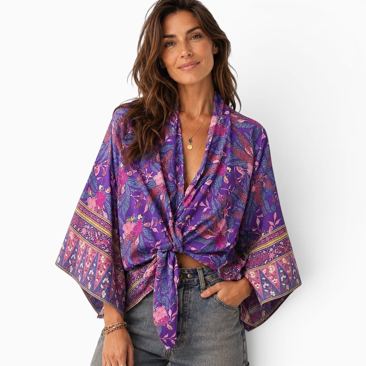 La Boutique Kimono Kimono Été Court Violet