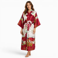 La Boutique Kimono Kimono Été Satin Imprimé Japonais