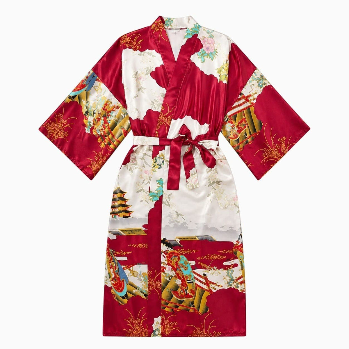 La Boutique Kimono Kimono Été Satin Imprimé Japonais