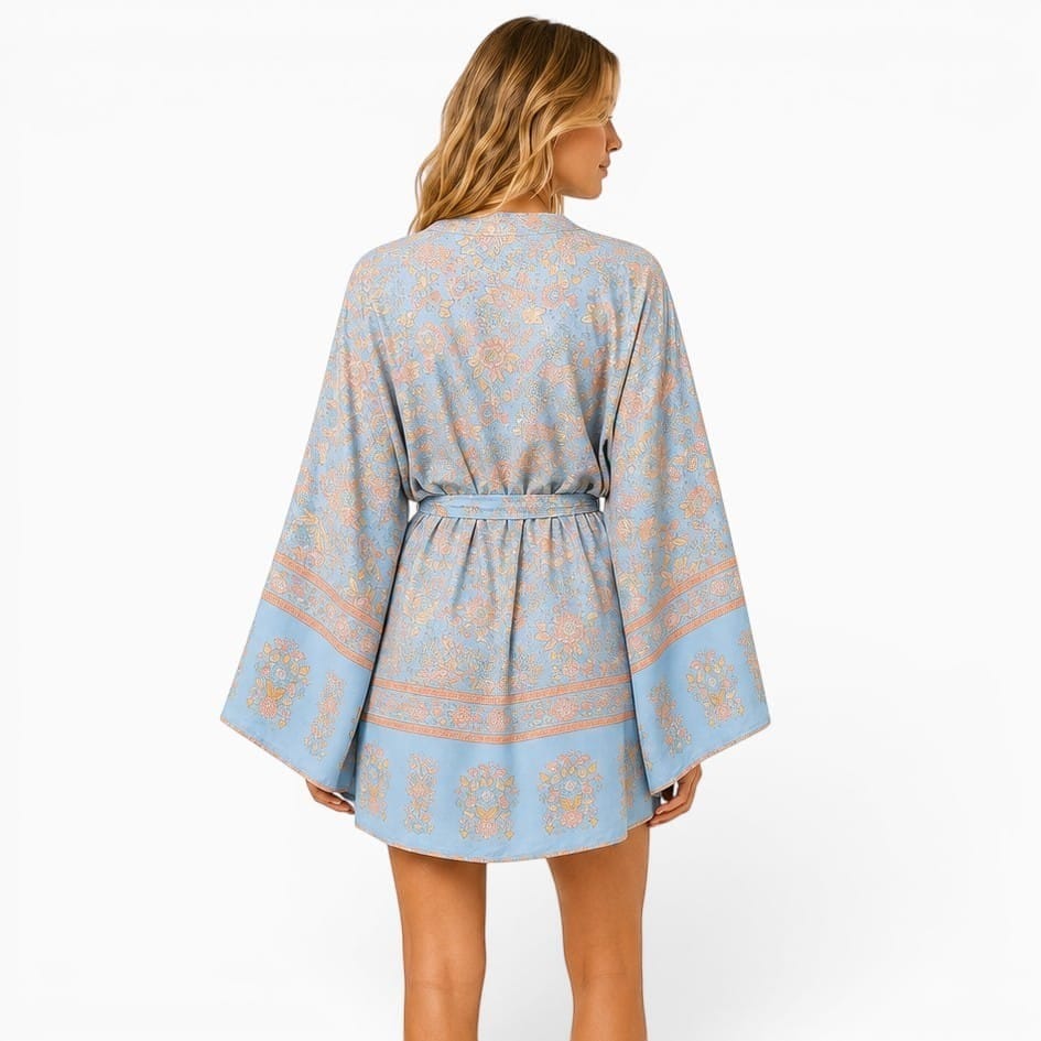La Boutique Kimono Kimono Femme Bleu Floral