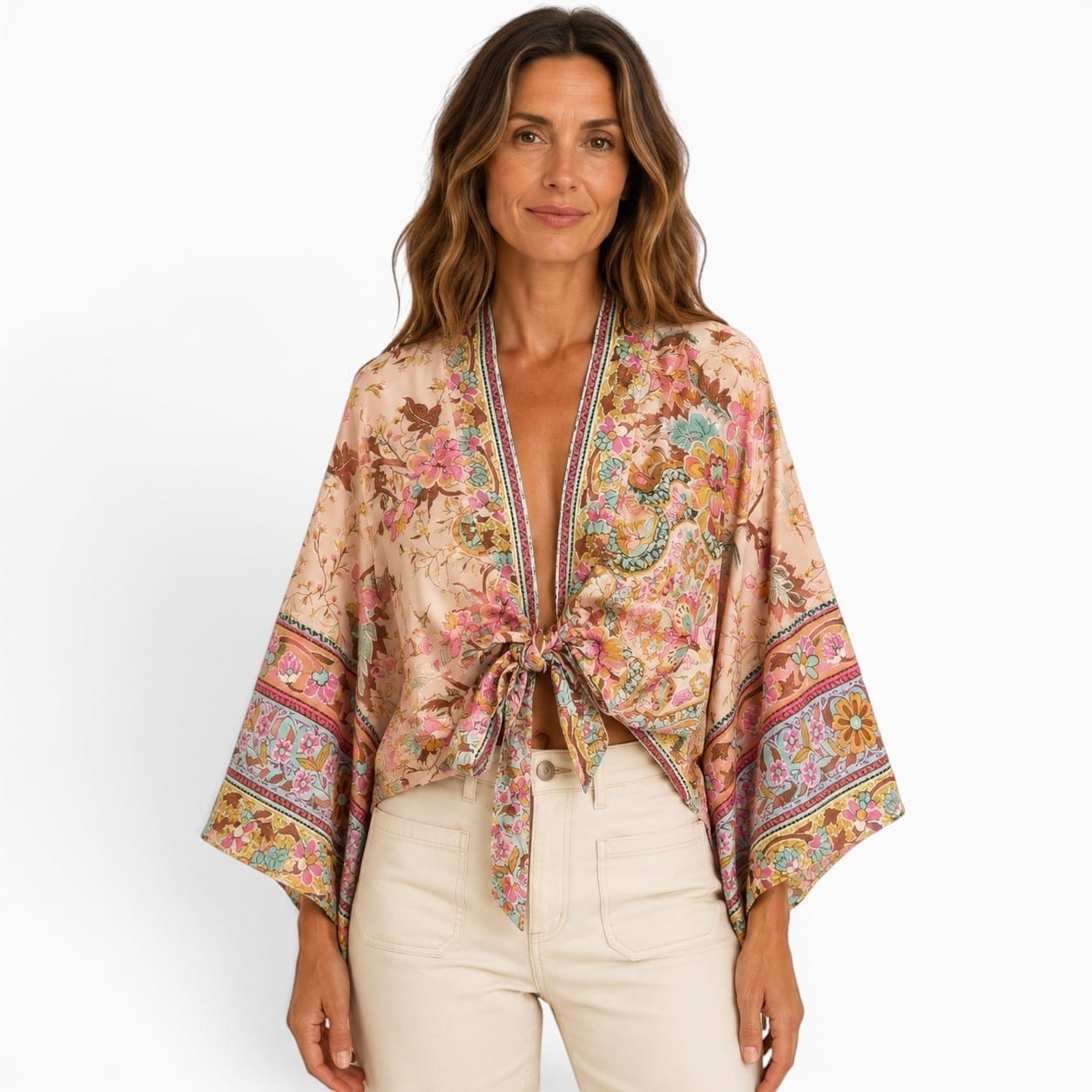 La Boutique Kimono Kimono Femme Court Fleuri