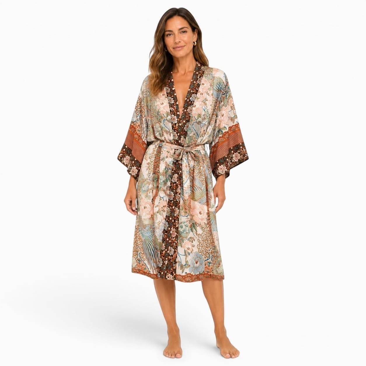 La Boutique Kimono Kimono Femme Habillé Long Marron