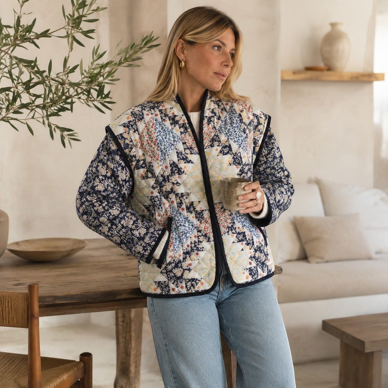 La Boutique Kimono Kimono Femme Matelassé Fleuri