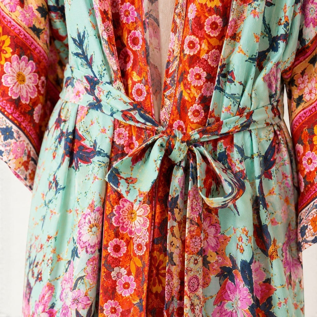 La Boutique Kimono Kimono Femme Rouge Long Fleuri