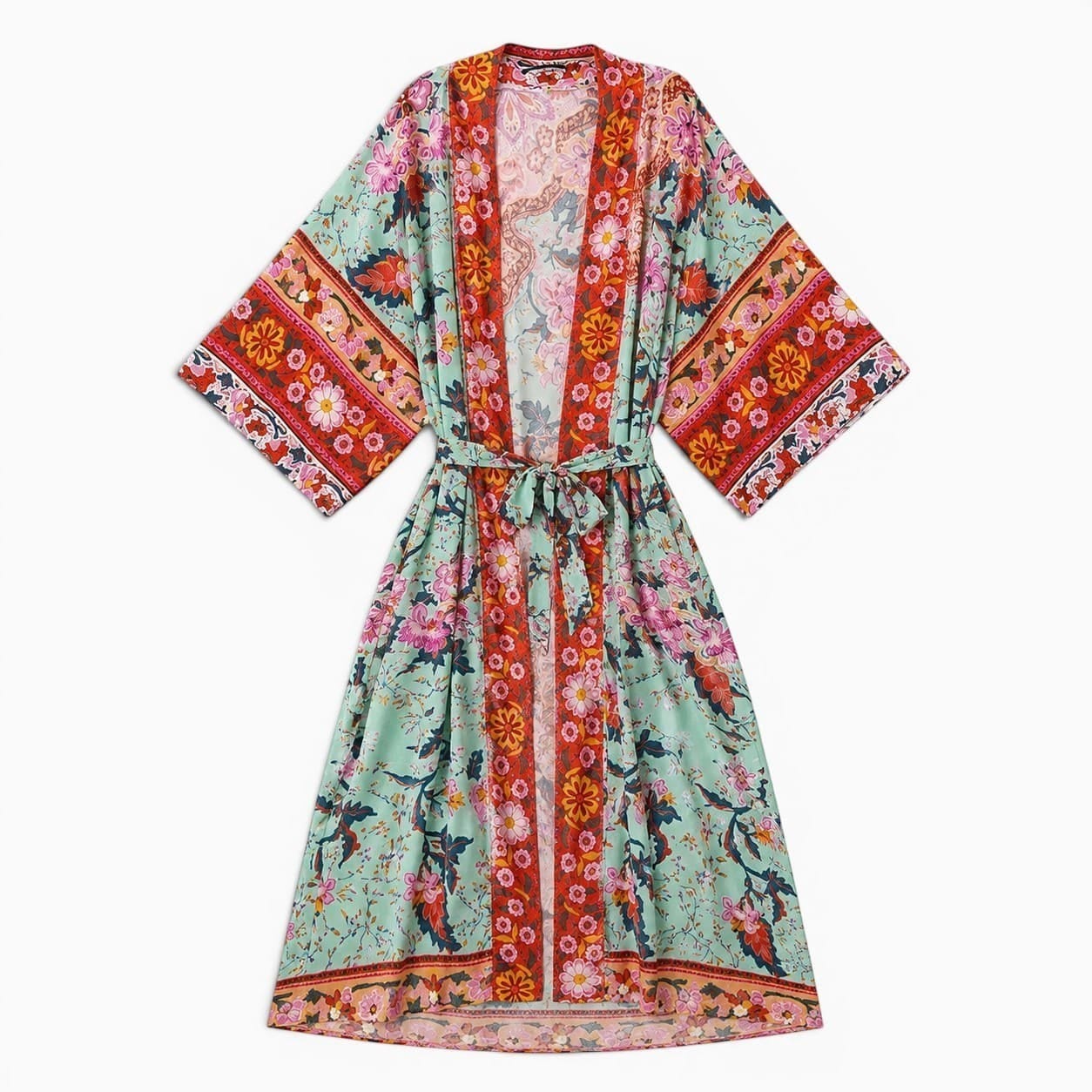 La Boutique Kimono Kimono Femme Rouge Long Fleuri