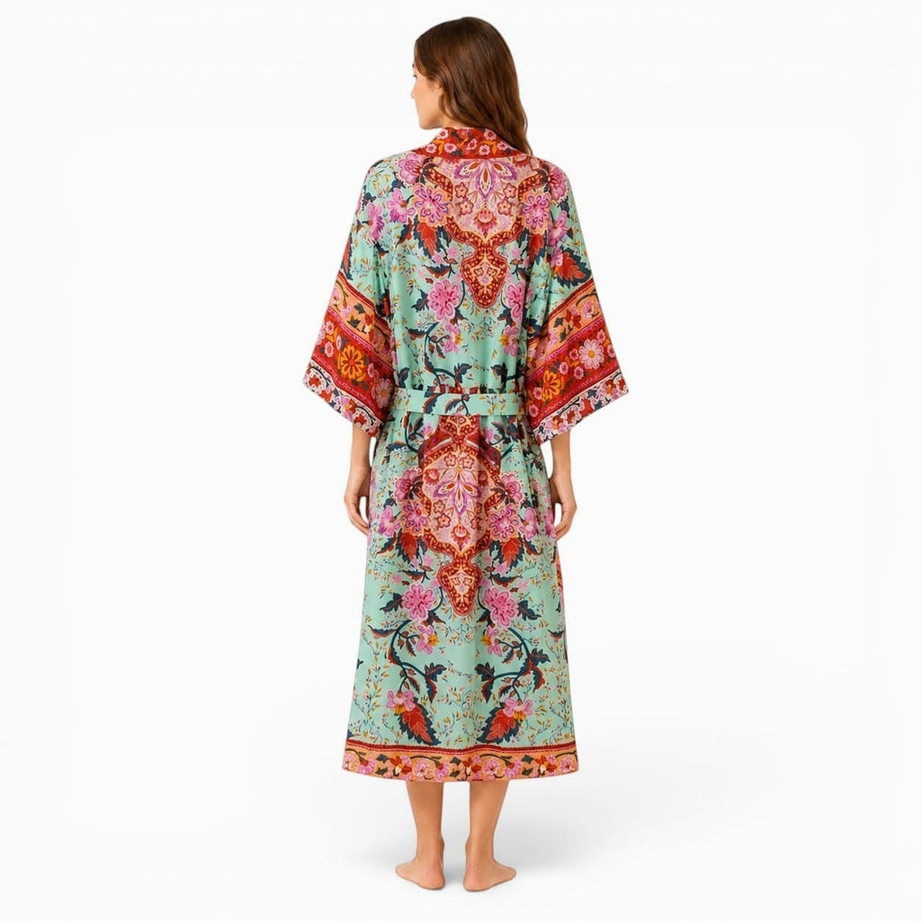 La Boutique Kimono Kimono Femme Rouge Long Fleuri
