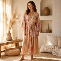 La Boutique Kimono Kimono Fibres Synthétiques Long Imprimé Floral