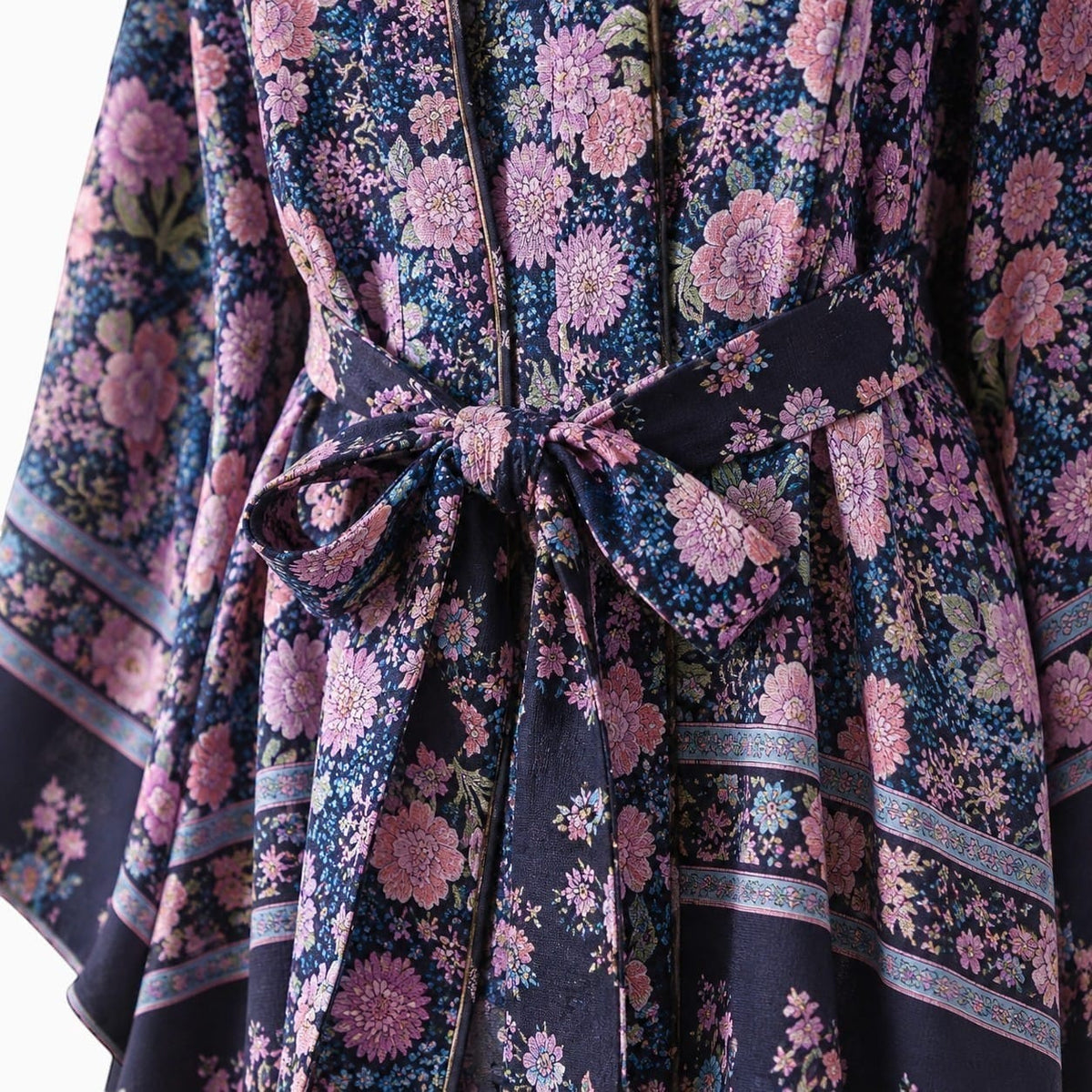La Boutique Kimono Kimono Fleuri Bleu Marine
