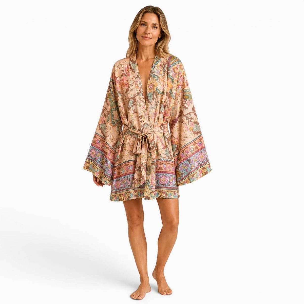 La Boutique Kimono Kimono Fleuri Rose