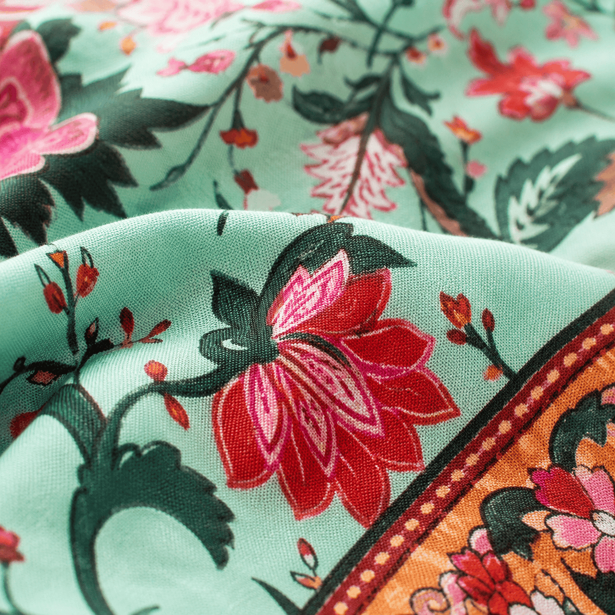 La Boutique Kimono Kimono Fleuri Turquoise