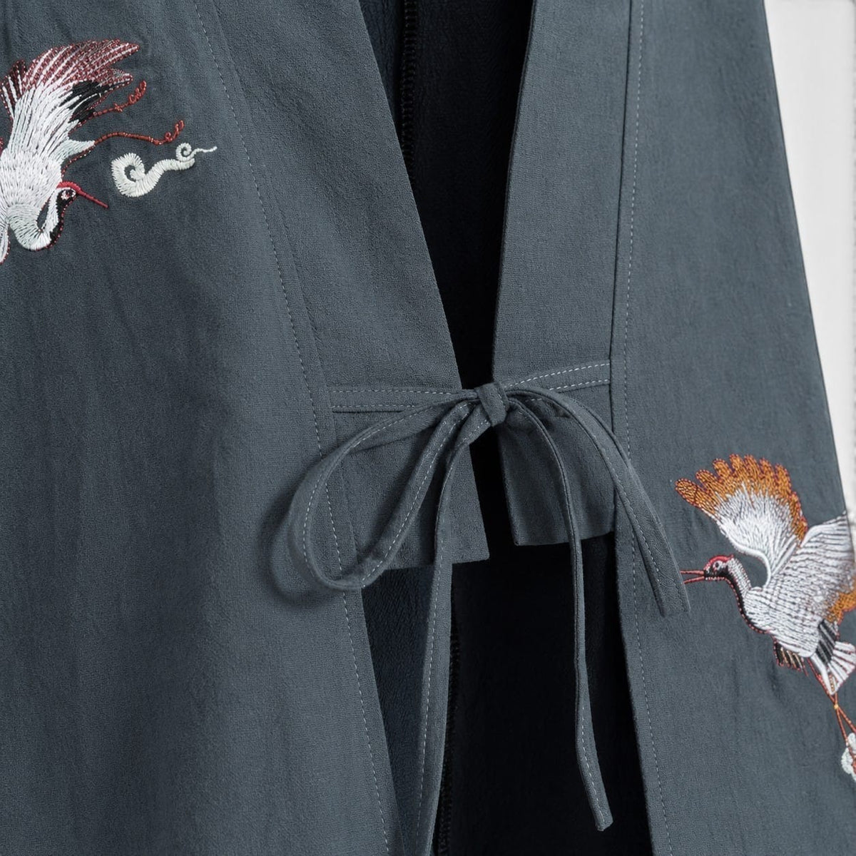 La Boutique Kimono Kimono Homme Grande Taille Gris Brodé