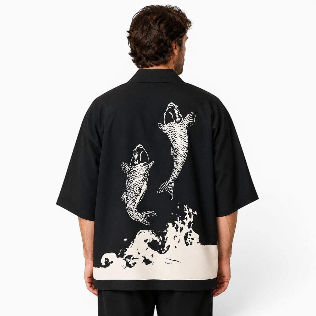 La Boutique Kimono Kimono Homme Noir Carpe Koï