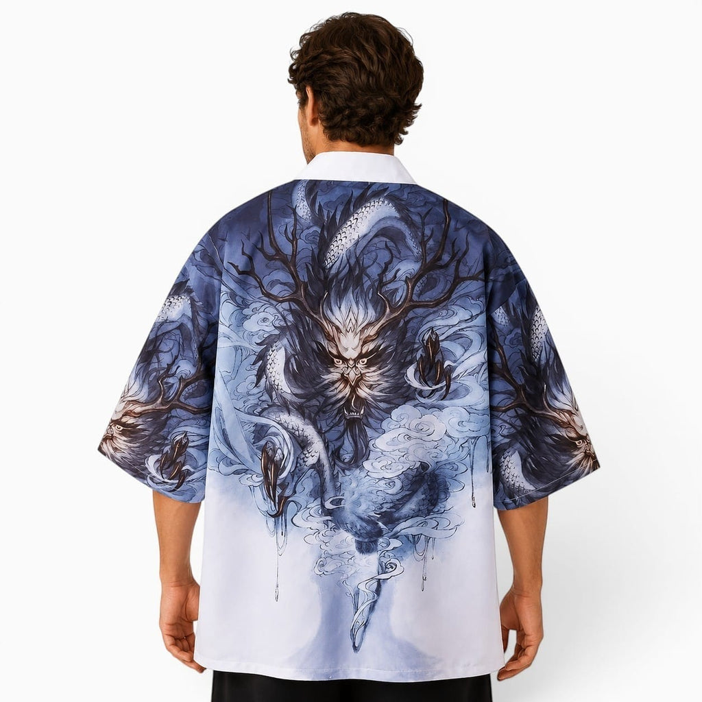 La Boutique Kimono Kimono Homme Traditionnel Motif Dragon Haori