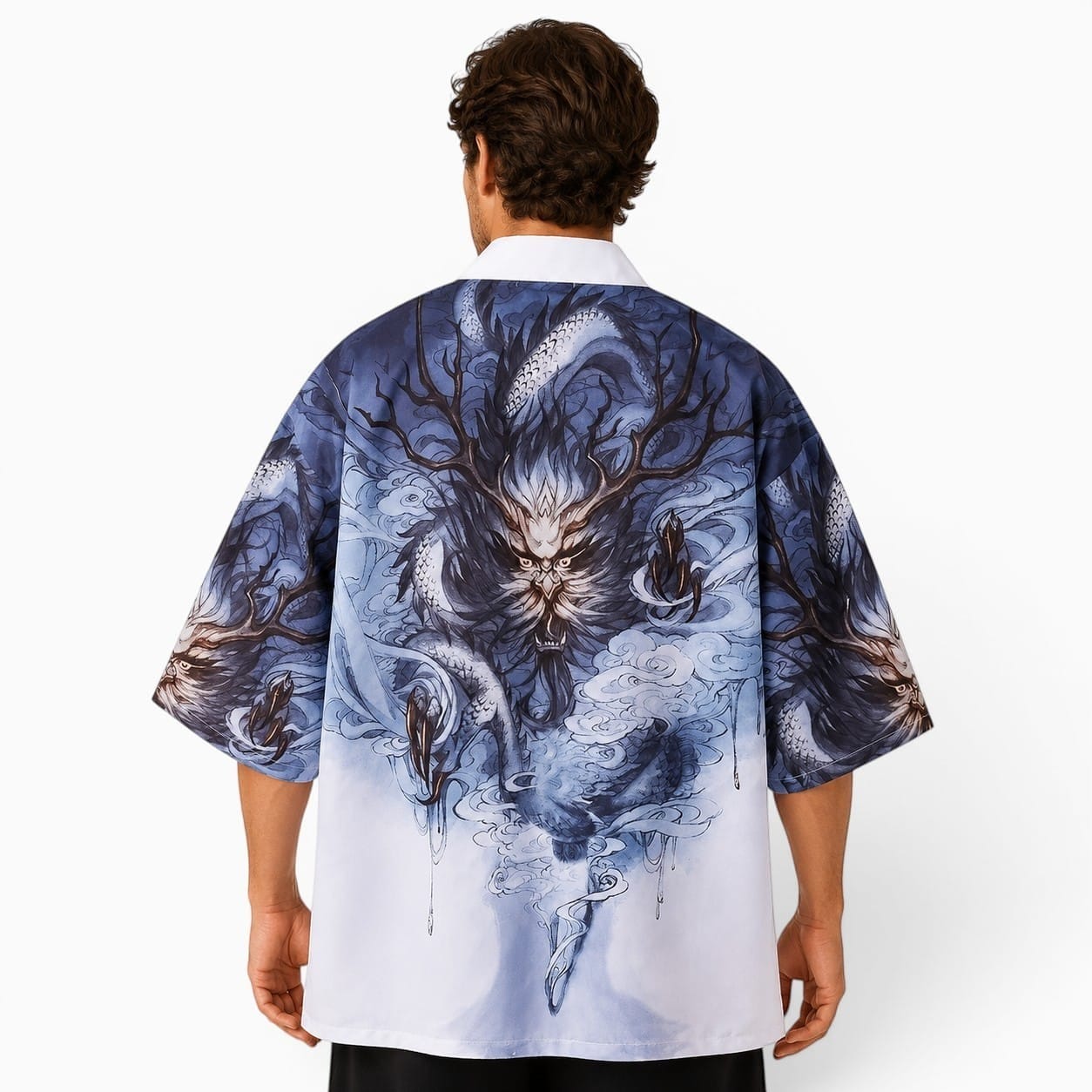 La Boutique Kimono Kimono Homme Traditionnel Motif Dragon Haori