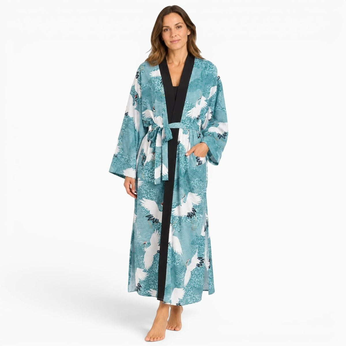 La Boutique Kimono Kimono Japonais Femme Imprimé Grues