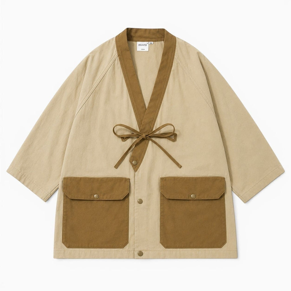 La Boutique Kimono Kimono Japonais Homme Coton Beige