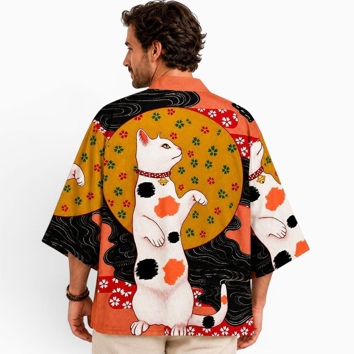 La Boutique Kimono Kimono Japonais Homme Traditionnel Imprimé Chat Style Haori