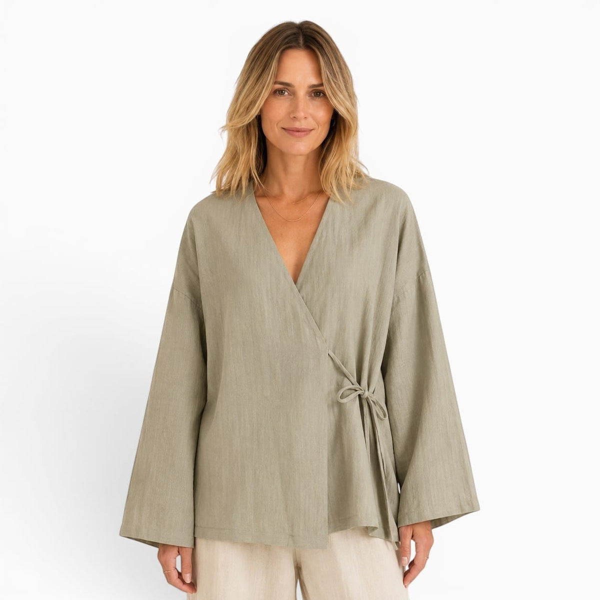 La Boutique Kimono Kimono Lin Cache-Cœur