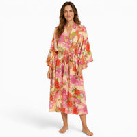 La Boutique Kimono Kimono Long Fleuri Rose Bohème