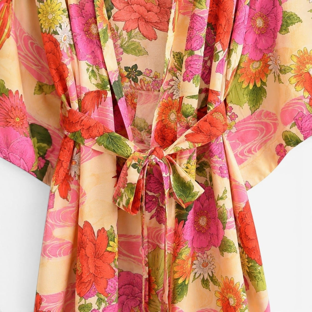 La Boutique Kimono Kimono Long Fleuri Rose Bohème