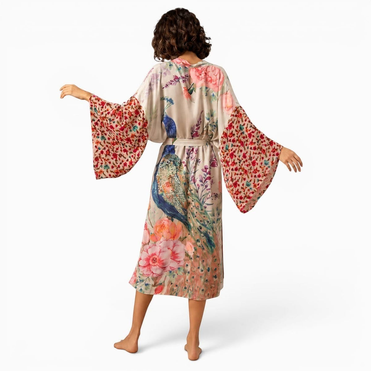 La Boutique Kimono Kimono Long Imprimé Paon