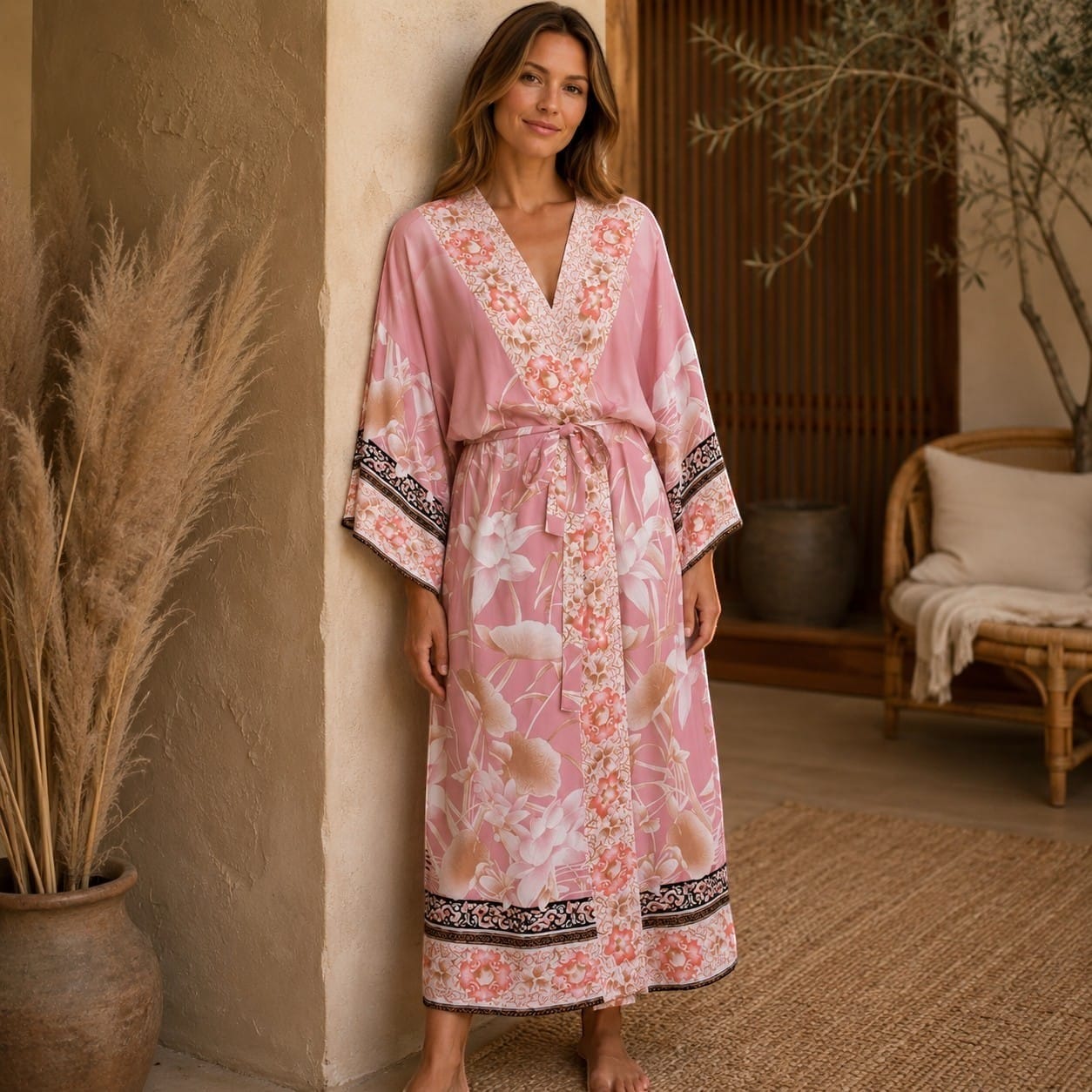 La Boutique Kimono Kimono Long Rose Poudré
