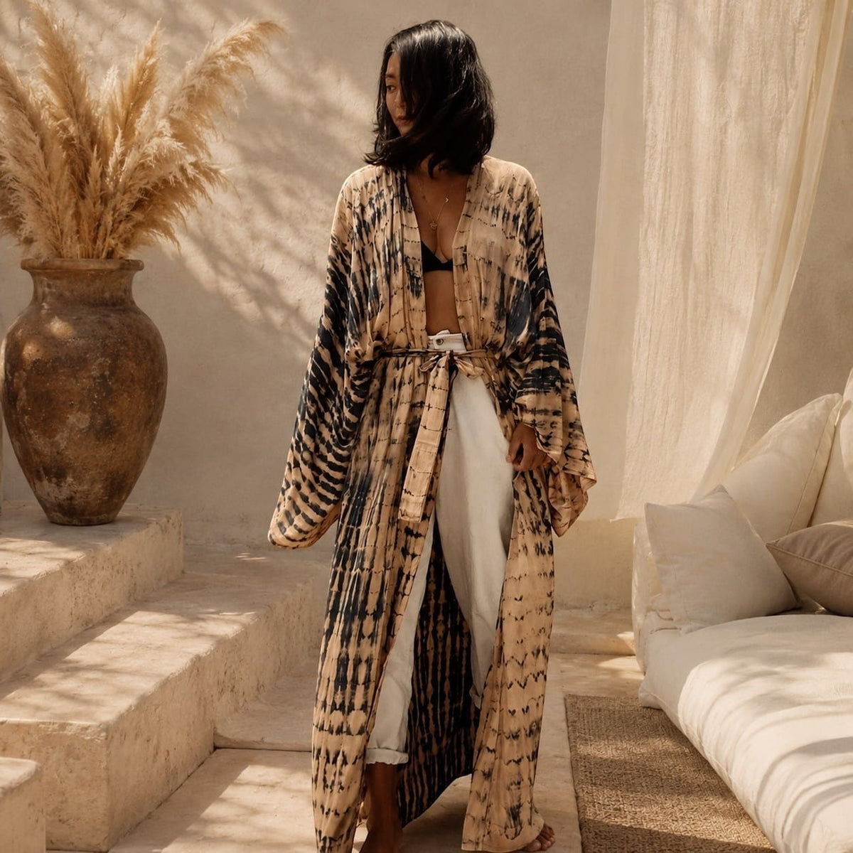 La Boutique Kimono Kimono Long Tie-Dye