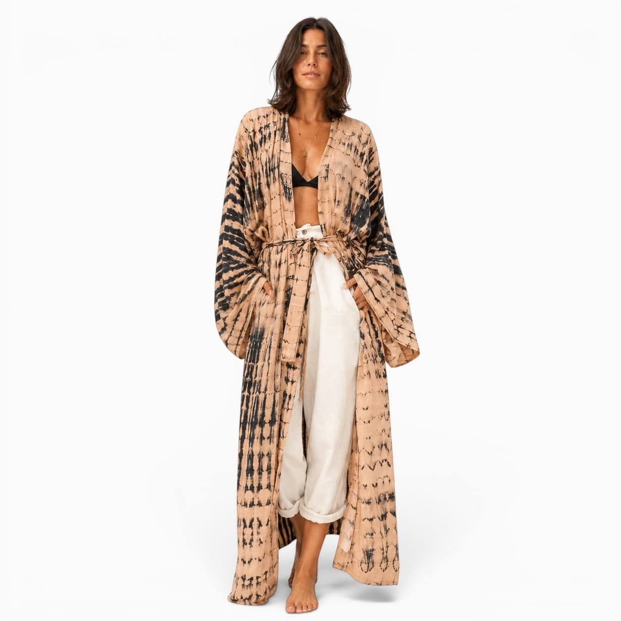 La Boutique Kimono Kimono Long Tie-Dye