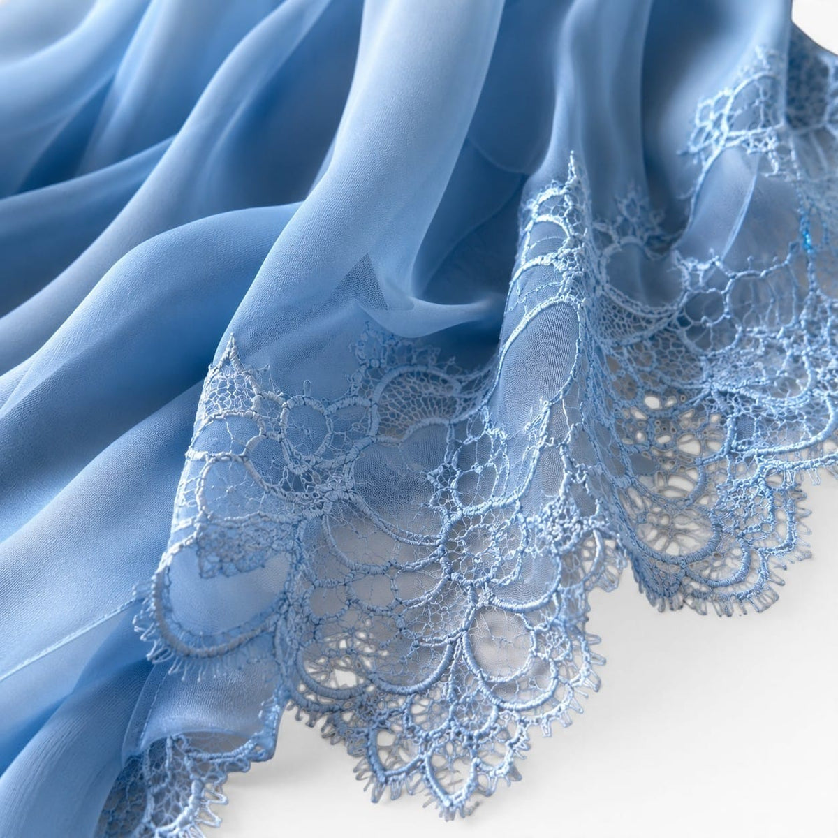 La Boutique Kimono Kimono Manches Longues Bleu Ciel En Mousseline