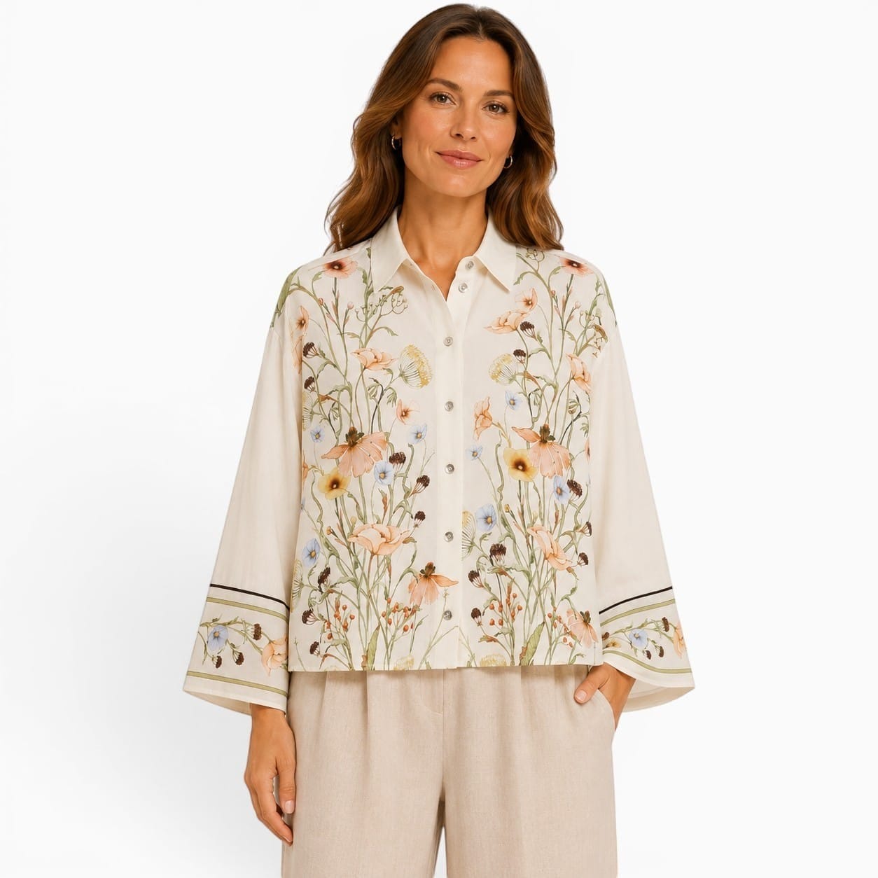 La Boutique Kimono Kimono Manches Longues Fleuri Large