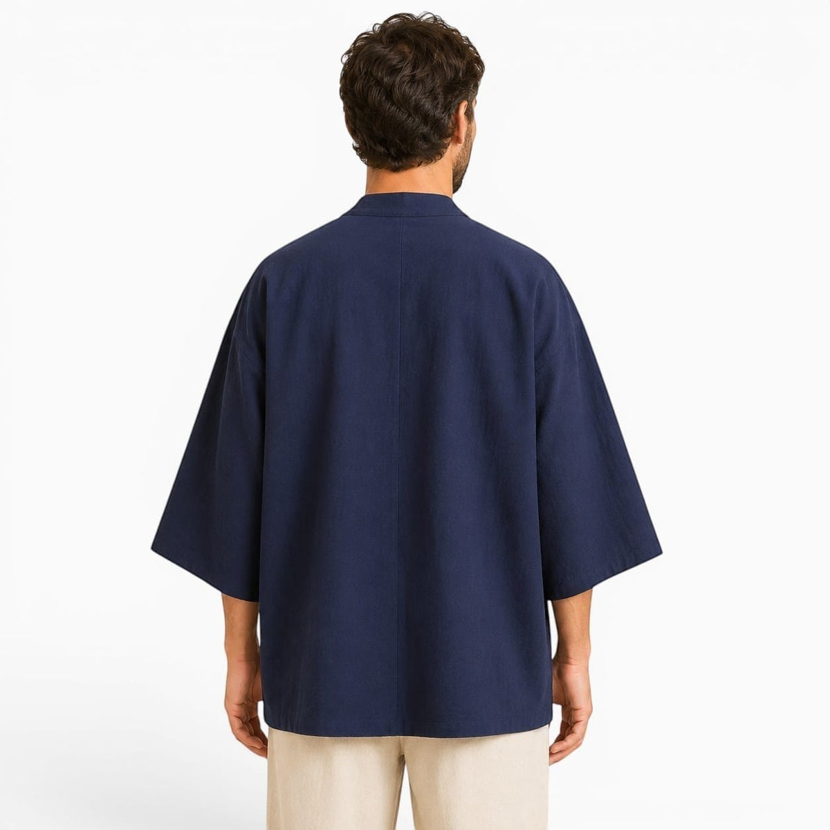 La Boutique Kimono Kimono Mode Homme Bleu Marine En Coton