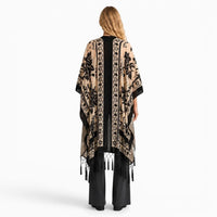 La Boutique Kimono Kimono Noir Adulte À Franges En Velours Dévoré