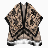 La Boutique Kimono Kimono Noir Adulte À Franges En Velours Dévoré