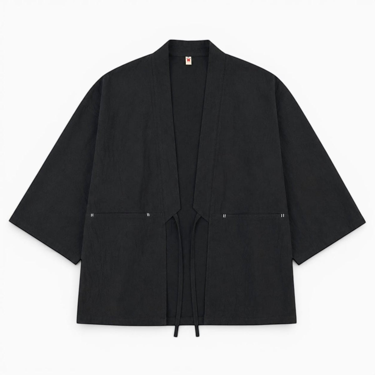 La Boutique Kimono Kimono Noir En Lin Et Coton