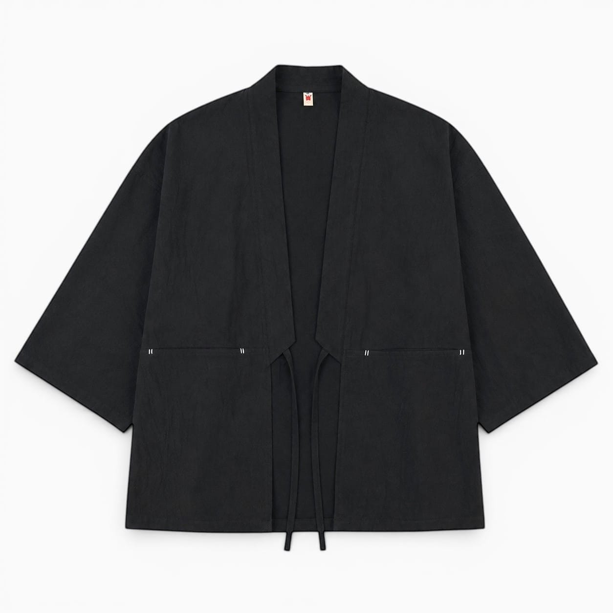La Boutique Kimono Kimono Noir En Lin Et Coton
